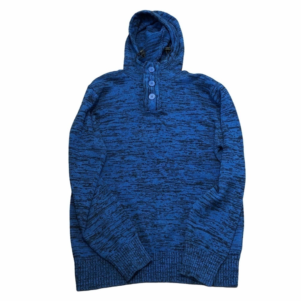 Brave Soul Blue/Black heather sweater hoodie
